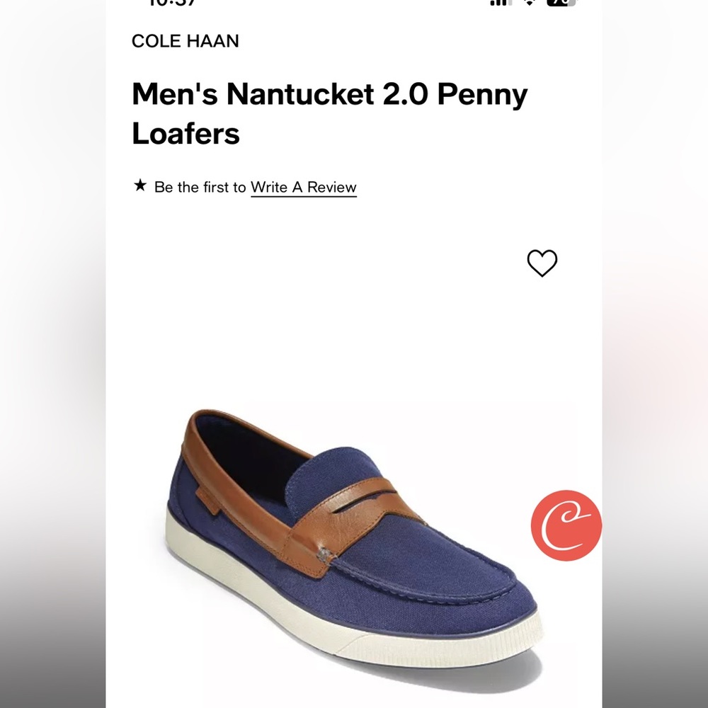 Cole Haan Nantucket 2.0 penny loafers, size 12, never worn, new without box